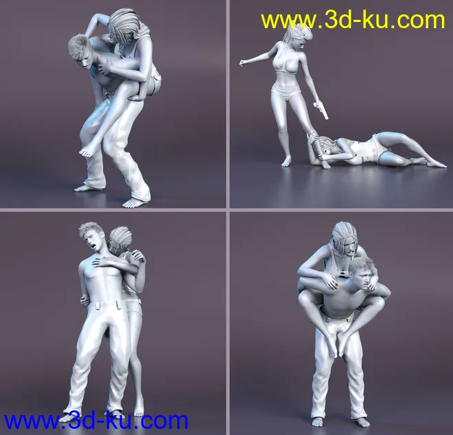 Z Haunted Couple Poses for Genesis 8 and 8.1模型的图片8