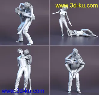 3D打印模型Z Haunted Couple Poses for Genesis 8 and 8.1的图片