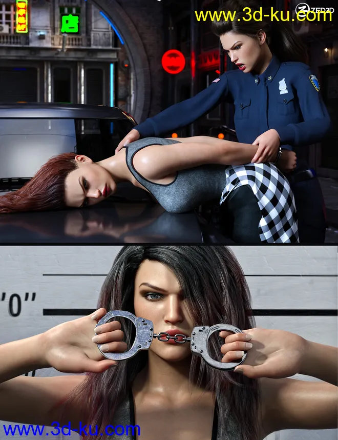 Z In Handcuffs - Prop and Poses for Genesis 8 and 8.1模型的图片1