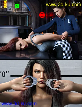 3D打印模型Z In Handcuffs - Prop and Poses for Genesis 8 and 8.1的图片
