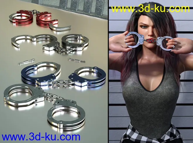 Z In Handcuffs - Prop and Poses for Genesis 8 and 8.1模型的图片3