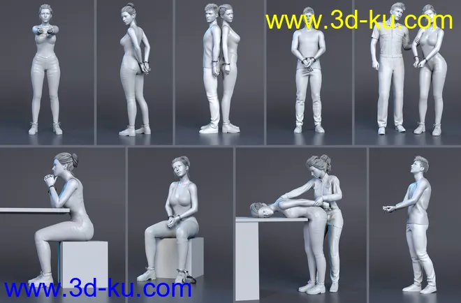 Z In Handcuffs - Prop and Poses for Genesis 8 and 8.1模型的图片9