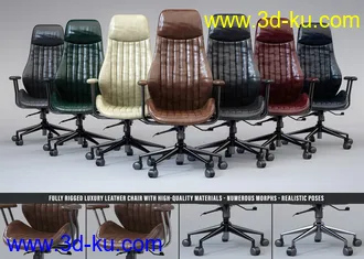 3D打印模型Z Luxury Morphing Office Chair and Poses for Genesis 8 and 8.1的图片