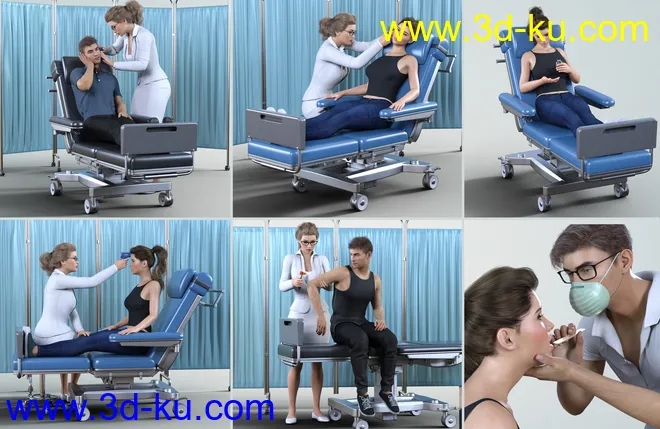 Z Medical Equipment and Poses for Genesis 8 and 8.1模型的图片8