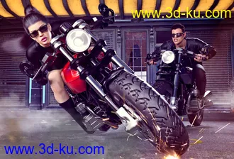3D打印模型Z Modern Roadster Motorbike and Poses的图片
