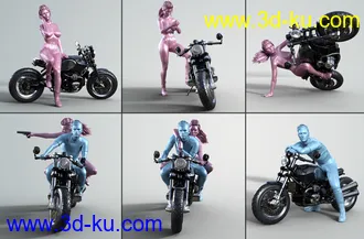 3D打印模型Z Modern Roadster Motorbike and Poses的图片