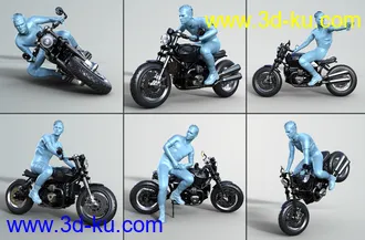 3D打印模型Z Modern Roadster Motorbike and Poses的图片