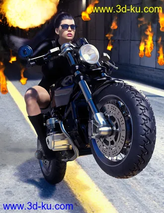 3D打印模型Z Modern Roadster Motorbike and Poses的图片