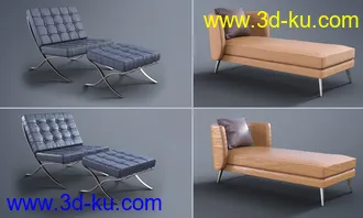 3D打印模型Z Modern Seating Scene Essentials的图片