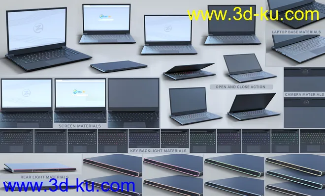 Z On the Laptop Prop and Poses for Genesis 8 and Genesis 8.1模型的图片4