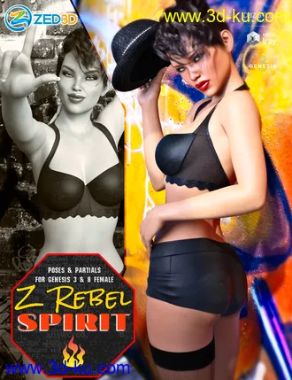 3D打印模型Z Rebel Spirit Poses and Partials for Genesis 3 and 8 Female的图片