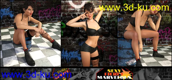 Z Rebel Spirit Poses and Partials for Genesis 3 and 8 Female模型的图片5