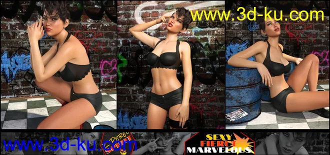 Z Rebel Spirit Poses and Partials for Genesis 3 and 8 Female模型的图片6