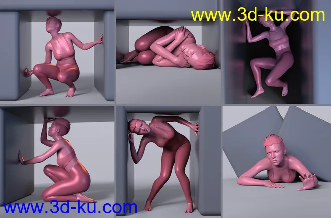 Z Trapped and Stuck Utility Poses for Genesis 8 and 8.1模型的图片5