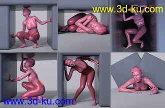 3D打印模型Z Trapped and Stuck Utility Poses for Genesis 8 and 8.1的图片