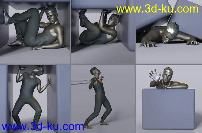 Z Trapped and Stuck Utility Poses for Genesis 8 and 8.1模型的图片8