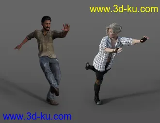 3D打印模型Zombie and Survivor Poses and Props的图片