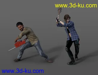 Zombie and Survivor Poses and Props模型的图片11