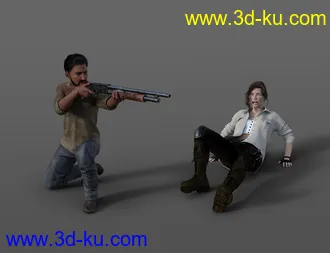 Zombie and Survivor Poses and Props模型的图片12