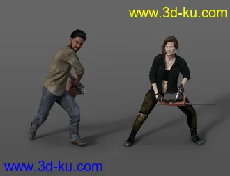 3D打印模型Zombie and Survivor Poses and Props的图片