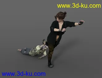3D打印模型Zombie and Survivor Poses and Props的图片