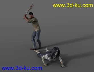3D打印模型Zombie and Survivor Poses and Props的图片