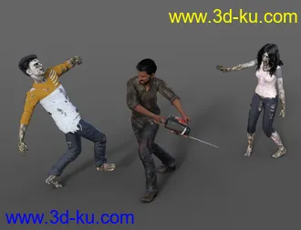 3D打印模型Zombie and Survivor Poses and Props的图片