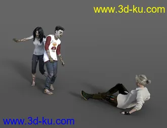 3D打印模型Zombie and Survivor Poses and Props的图片