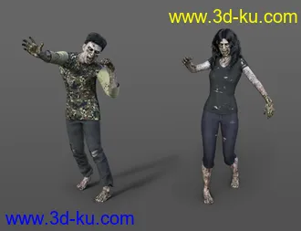 3D打印模型Zombie and Survivor Poses and Props的图片
