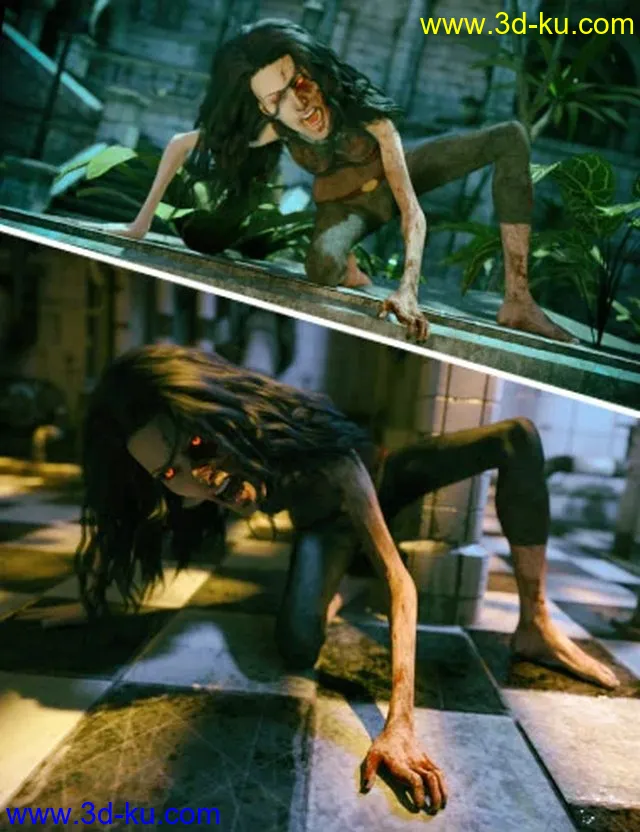 Zombie Girl for Genesis 3 and 8 Female模型的图片1