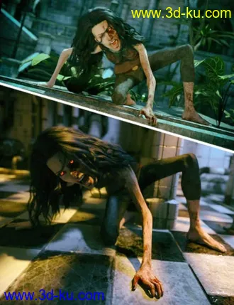 3D打印模型Zombie Girl for Genesis 3 and 8 Female的图片