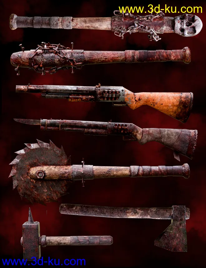 Zombie Weapons Set模型的图片1