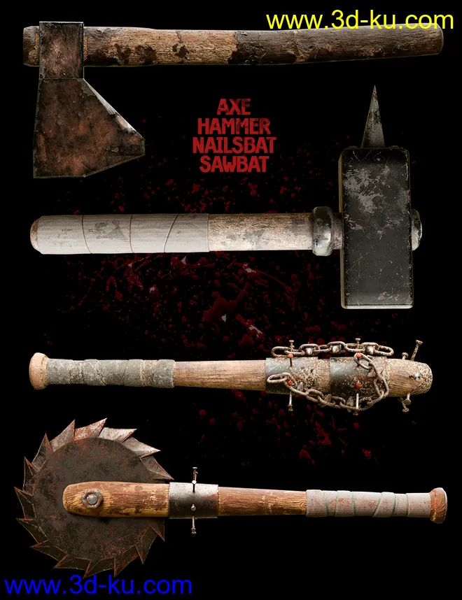 Zombie Weapons Set模型的图片2