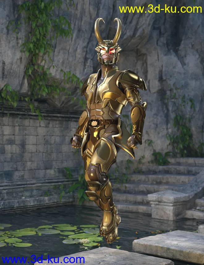 12 Constellation Warriors Series – Capricorn for Genesis 8 and 8.1 Male模型的图片2