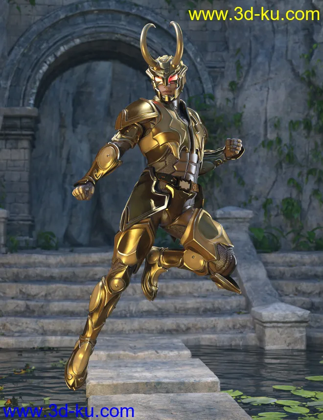12 Constellation Warriors Series – Capricorn for Genesis 8 and 8.1 Male模型的图片3