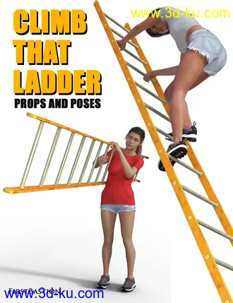 3D打印模型1stB Climb That Ladder Props and Poses for Genesis 8 Female的图片