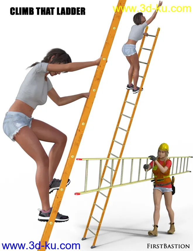 1stB Climb That Ladder Props and Poses for Genesis 8 Female模型的图片2