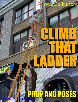 3D打印模型1stB Climb That Ladder Props and Poses for Genesis 8 Female的图片