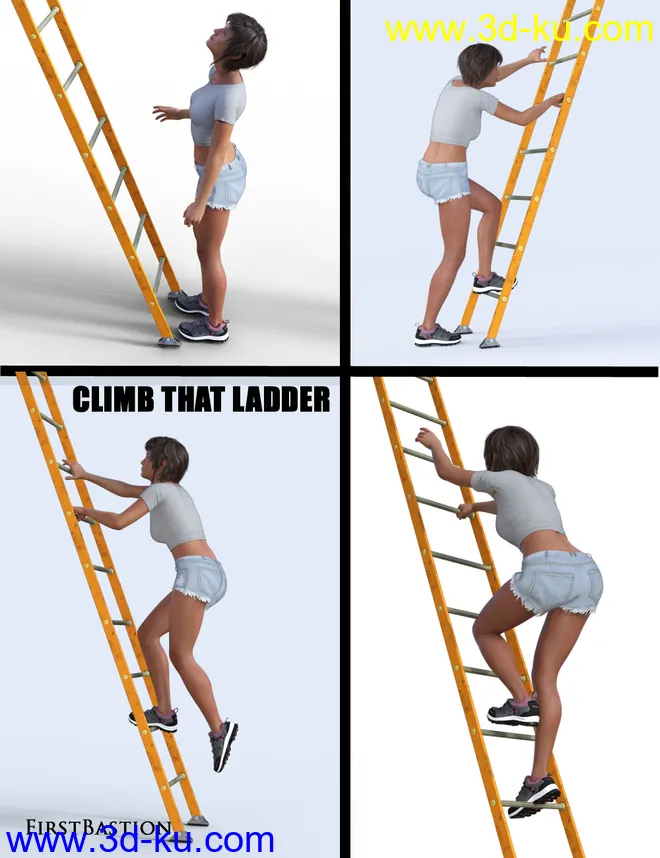 1stB Climb That Ladder Props and Poses for Genesis 8 Female模型的图片5