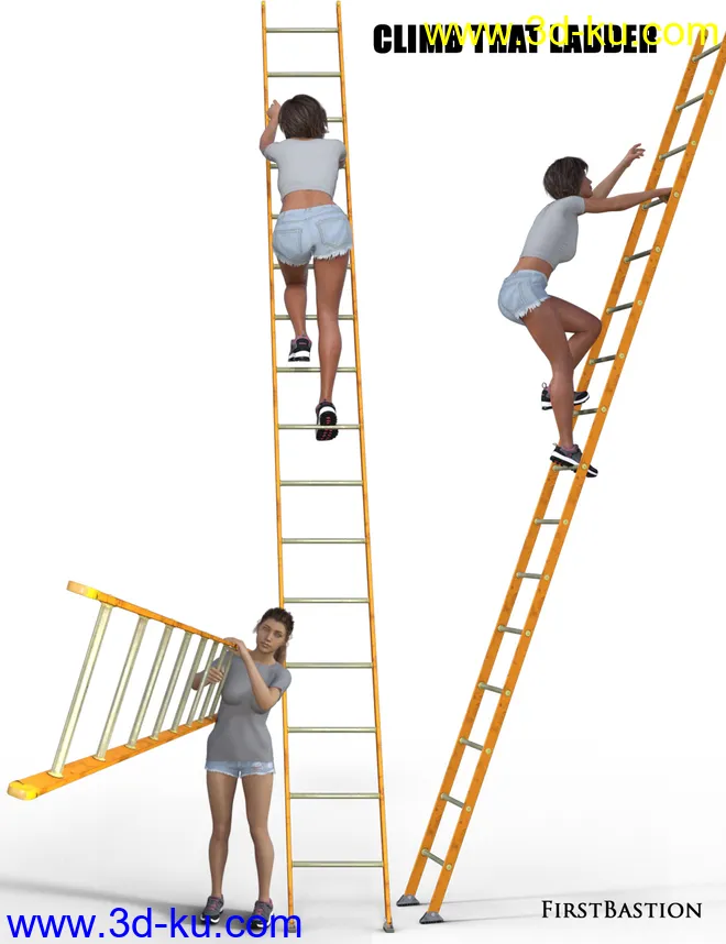 1stB Climb That Ladder Props and Poses for Genesis 8 Female模型的图片7