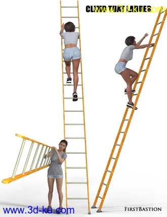 3D打印模型1stB Climb That Ladder Props and Poses for Genesis 8 Female的图片