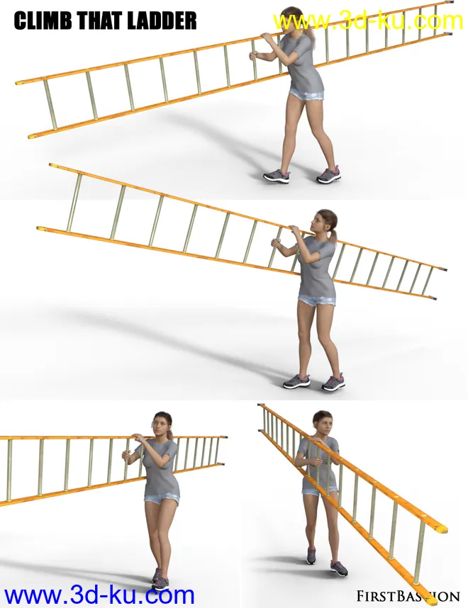 1stB Climb That Ladder Props and Poses for Genesis 8 Female模型的图片8