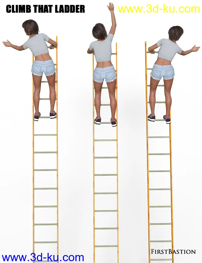 1stB Climb That Ladder Props and Poses for Genesis 8 Female模型的图片10