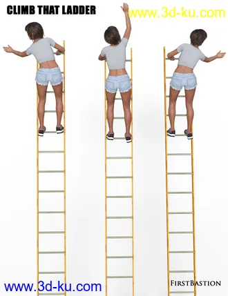3D打印模型1stB Climb That Ladder Props and Poses for Genesis 8 Female的图片