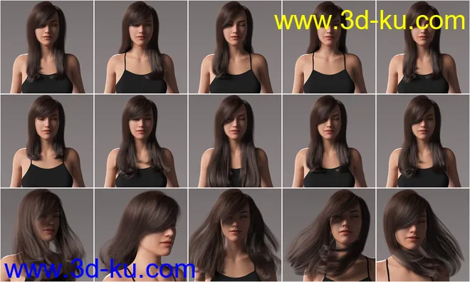 2022-01 Hair for Genesis 8 and 8.1 Females模型的图片14