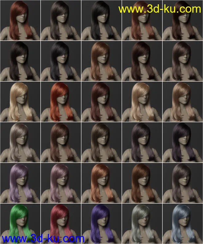 2022-01 Hair for Genesis 8 and 8.1 Females模型的图片16