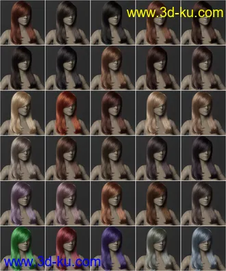 3D打印模型2022-01 Hair for Genesis 8 and 8.1 Females的图片