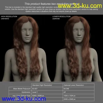 3D打印模型2022-02 Hair for Genesis 8 and 8.1 Females的图片