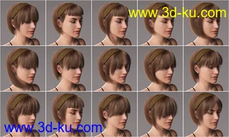 3D打印模型2022-03 Hair for Genesis 8 and 8.1 Females的图片
