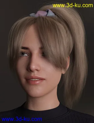3D打印模型4-in-1 Buns and Ponytail Hair for Genesis 8 and 8.1 Females的图片